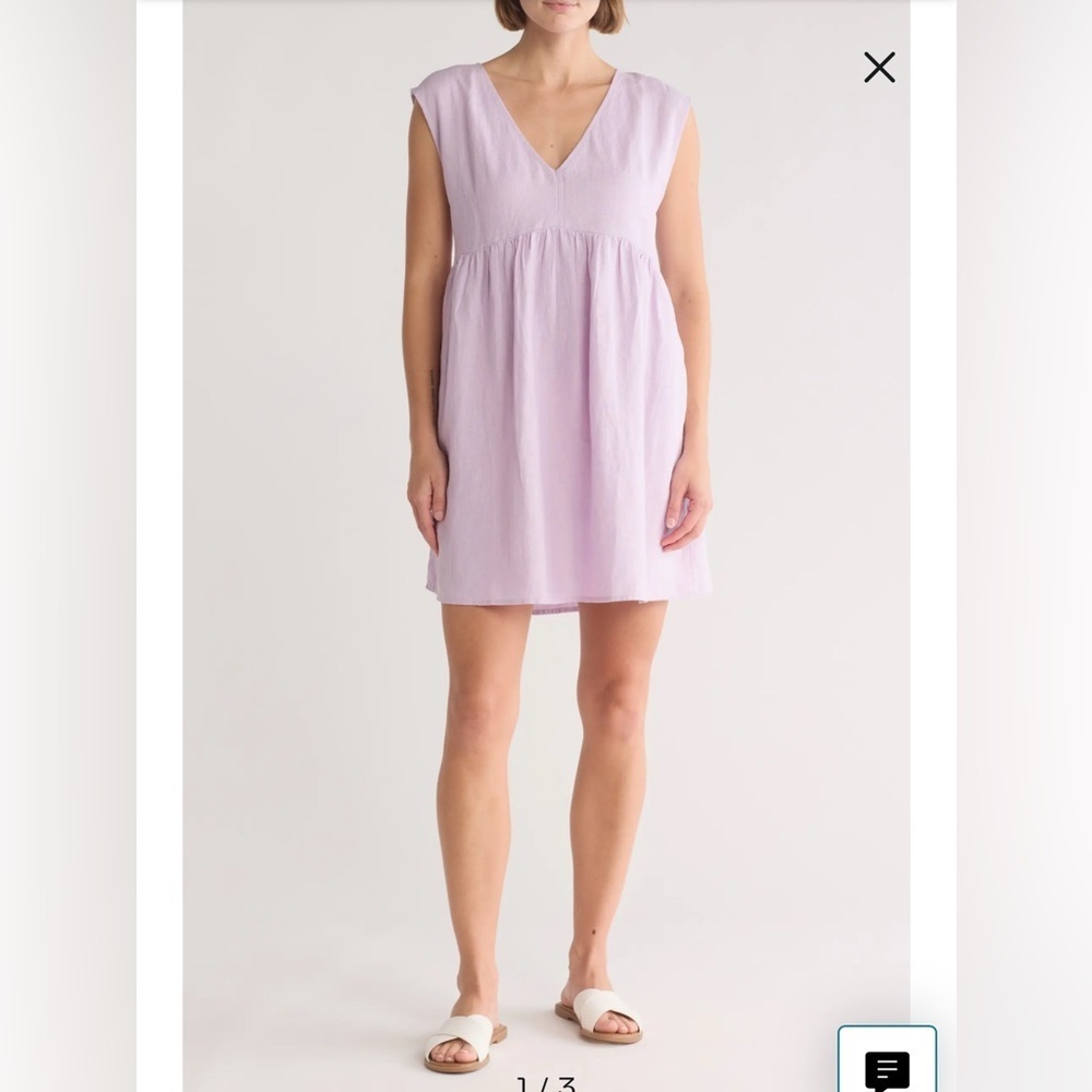 Madewell Lilac Sleeveless Dress 100% linen size XS